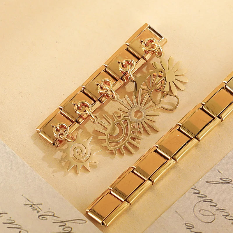 Flower Eye Sun Mushroom Charm Italian Link DJ818