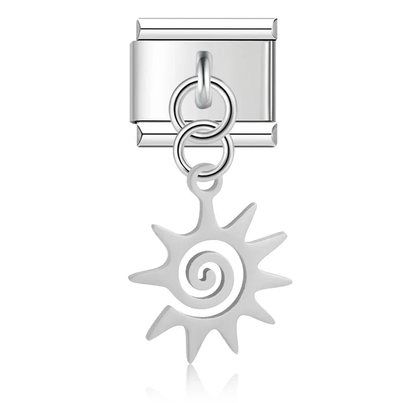 Flower Eye Sun Mushroom Charm Italian Link DJ818