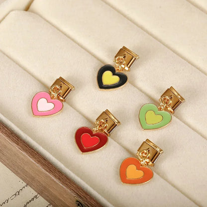 The Colourful Romantic Heart Dangle Charm in Gold