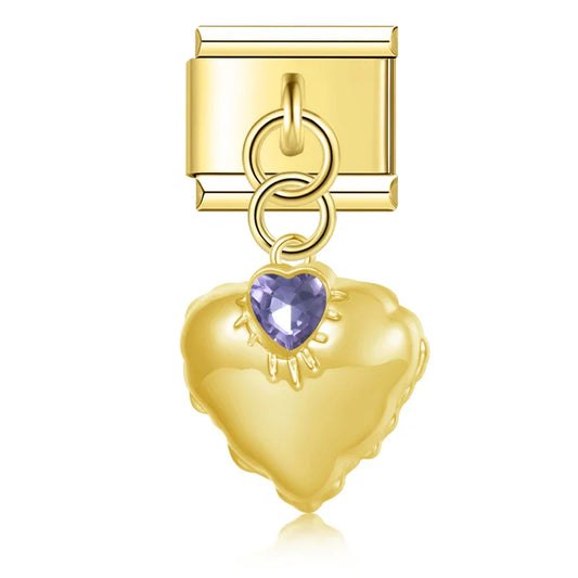 Crystal Heart Dangle Charms