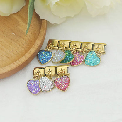 The Radiant Druzy Heart Dangle Charm in Gold