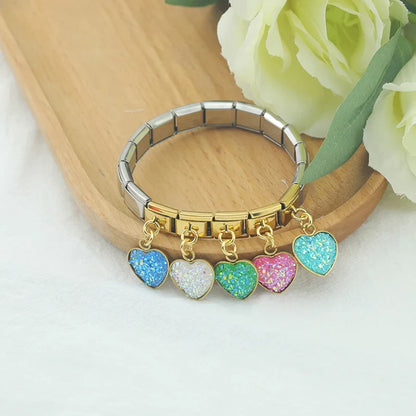 The Radiant Druzy Heart Dangle Charm in Gold