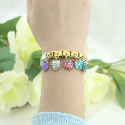 The Radiant Druzy Heart Dangle Charm in Gold