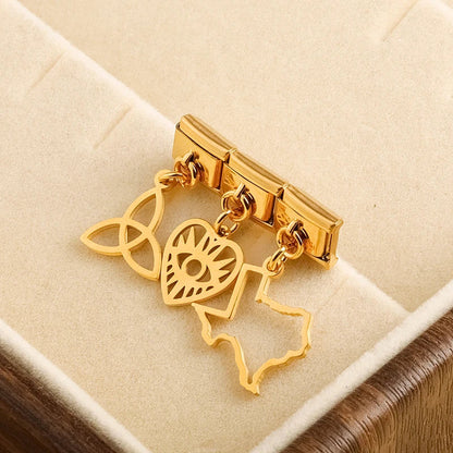 The Sweet Dolphin, Heart & Eye Dangle Charm in Gold & Silver