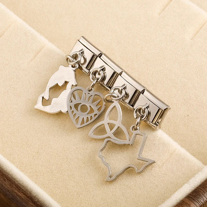The Sweet Dolphin, Heart & Eye Dangle Charm in Gold & Silver