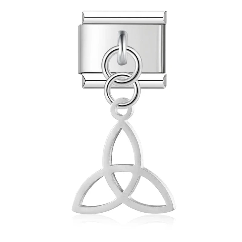 Sweet Dolphin Heart Eye gold&silver charms