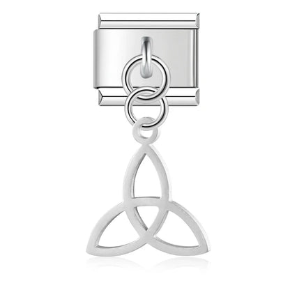 The Sweet Dolphin, Heart & Eye Dangle Charm in Gold & Silver