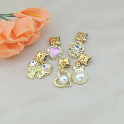 The Heart, Bowknot & Angel Golden Dangle Charm