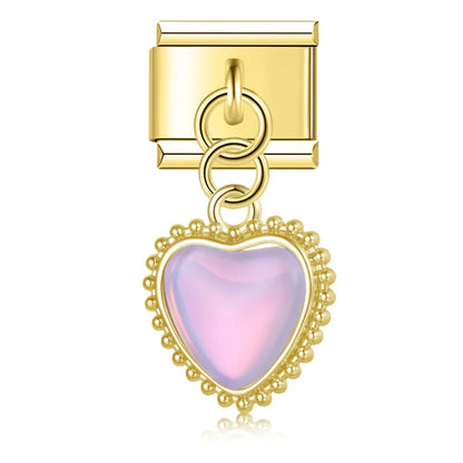 The Heart, Bowknot & Angel Golden Dangle Charm