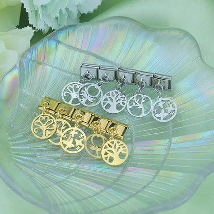Delicate Nature & Garden Silhouette Dangle Italian Charms — Botanical & Wildlife Silhouette Dangle Links