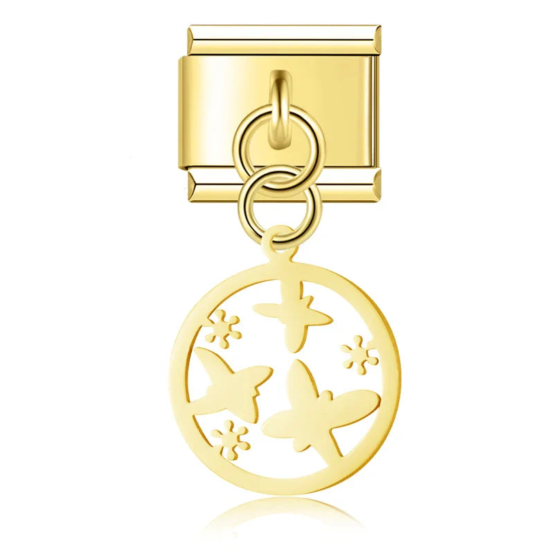 Delicate Nature & Garden Silhouette Dangle Charm