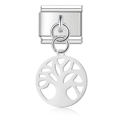 Delicate Nature & Garden Silhouette Dangle Italian Charms — Botanical & Wildlife Silhouette Dangle Links