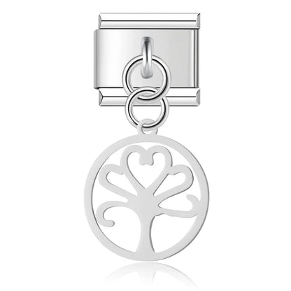 Delicate Nature & Garden Silhouette Dangle Italian Charms — Botanical & Wildlife Silhouette Dangle Links