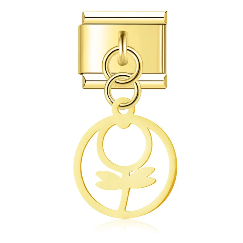 Delicate Nature & Garden Silhouette Dangle Charm