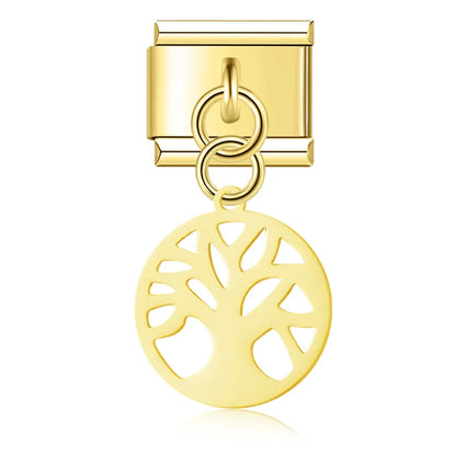 Delicate Nature & Garden Silhouette Dangle Italian Charms — Botanical & Wildlife Silhouette Dangle Links
