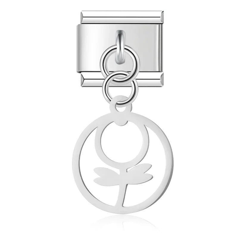 Delicate Nature & Garden Silhouette Dangle Charm