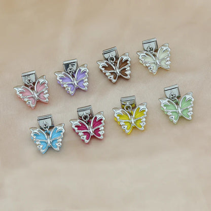 Colourful Butterfly Italian Charm – Enamel 9mm Bracelet Links in 8 Colours