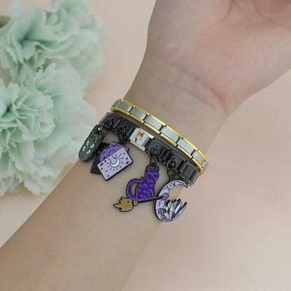 Halloween Black Cat Dangle Italian Charms