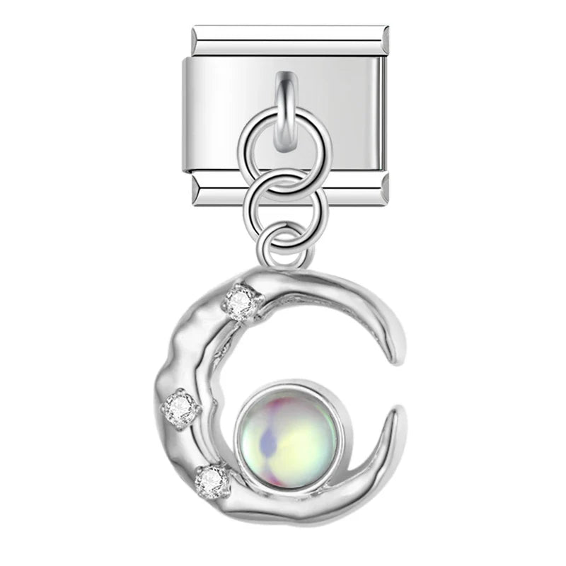 Moon CZ Italian Charms  Jewelry  DJ1280