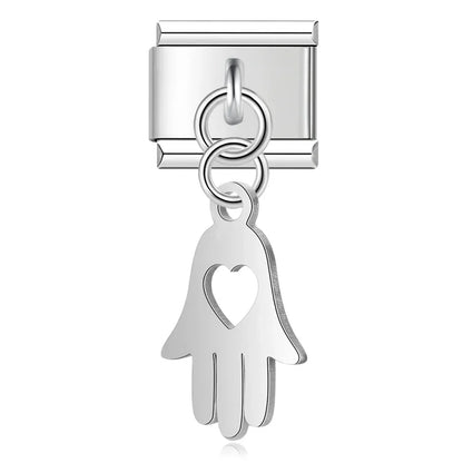 The Silver Silhouette & Luck Motif Dangle Charm