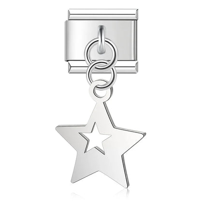 The Silver Silhouette & Luck Motif Dangle Charm