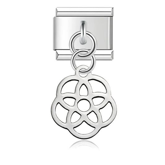 Silver Silhouette & Luck Motif Dangle Charm