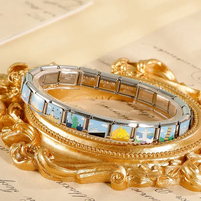 World Landmarks & Global Travel Italian Charms — Colosseum, Pyramids, Eiffel Tower & More