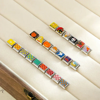 Colourful Checkerboard & 21st Birthday Italian Charms — 8 Colourways + Birthday Cake Link