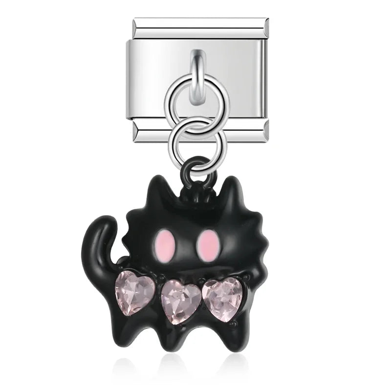 cute colorful cat and deer charms