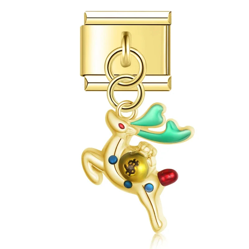 cute colorful cat and deer charms