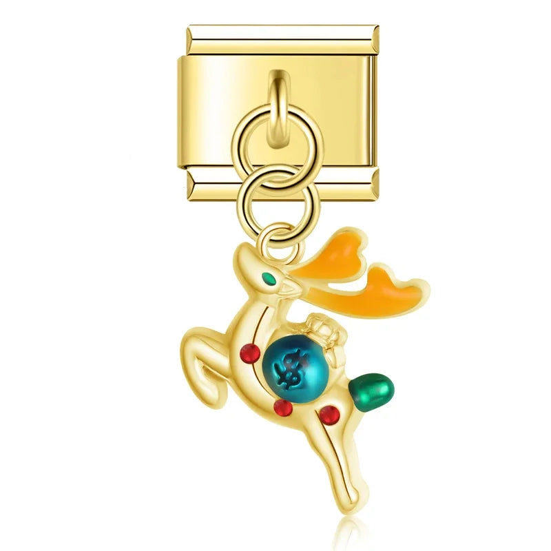 cute colorful cat and deer charms