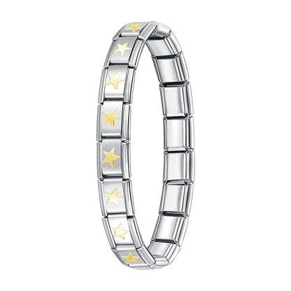 Italian Charm Bracelets — Silver, Gold & Rose Gold Stainless Steel Base Bracelets