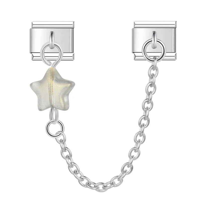 stars chain charms silver