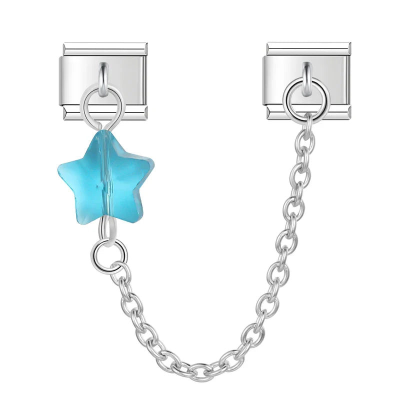 stars chain charms silver