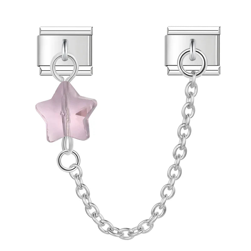 stars chain charms silver