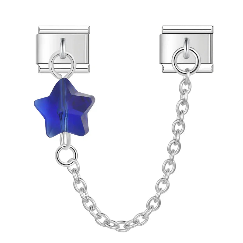 stars chain charms silver