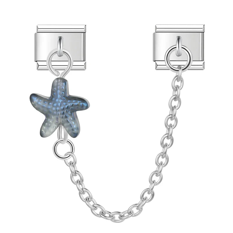 stars chain charms silver