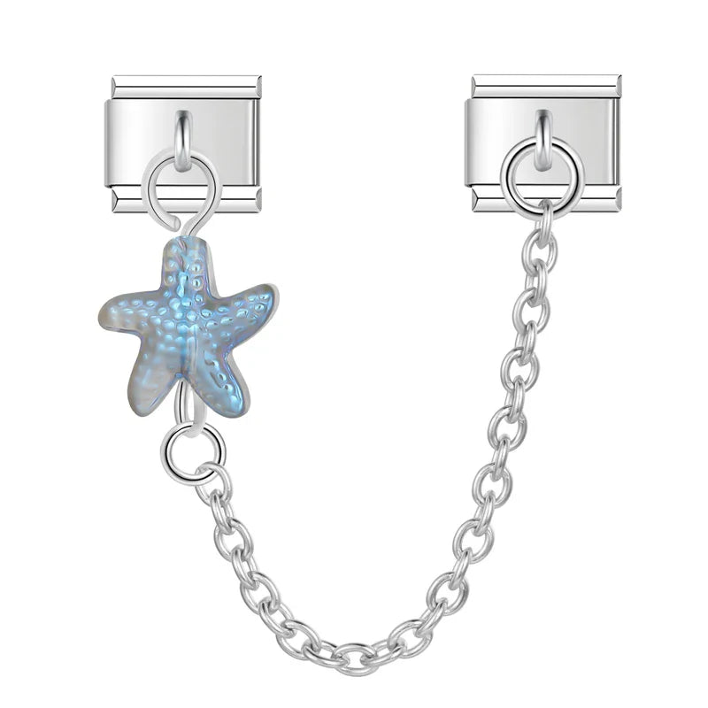 stars chain charms silver