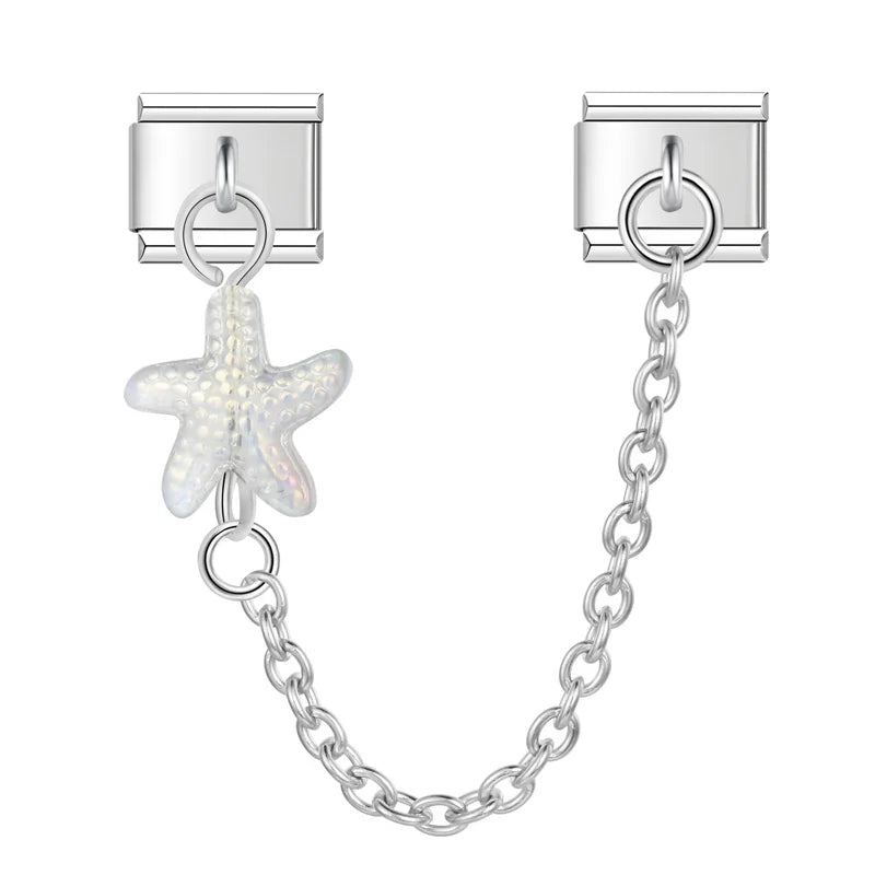 stars chain charms silver