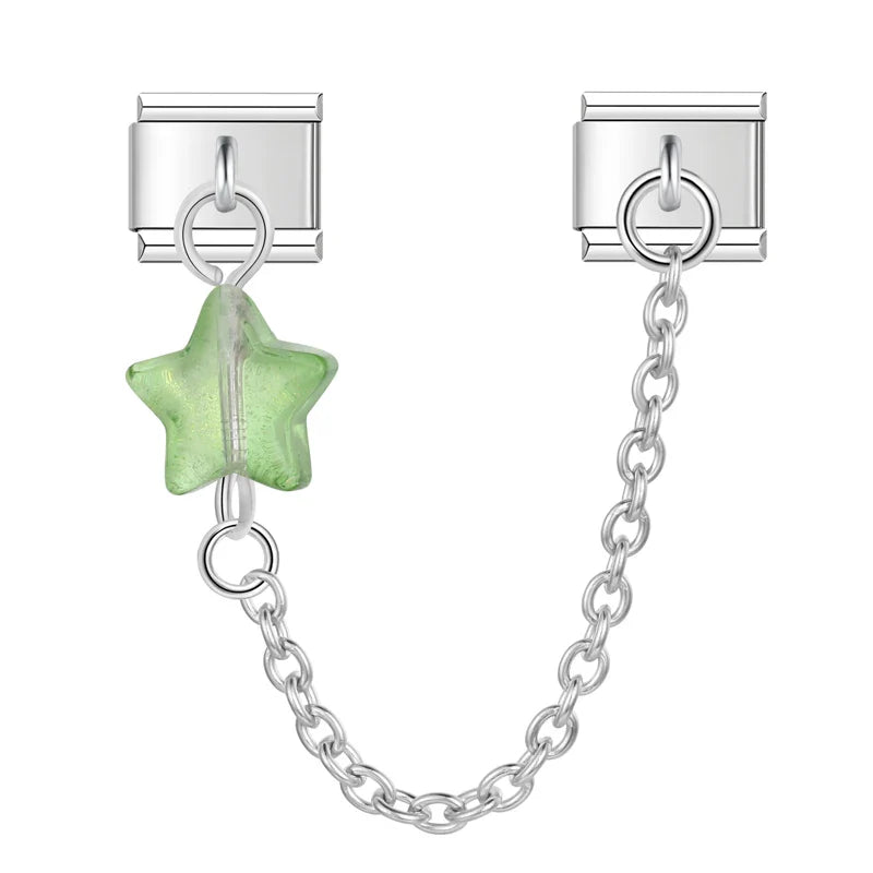 stars chain charms silver