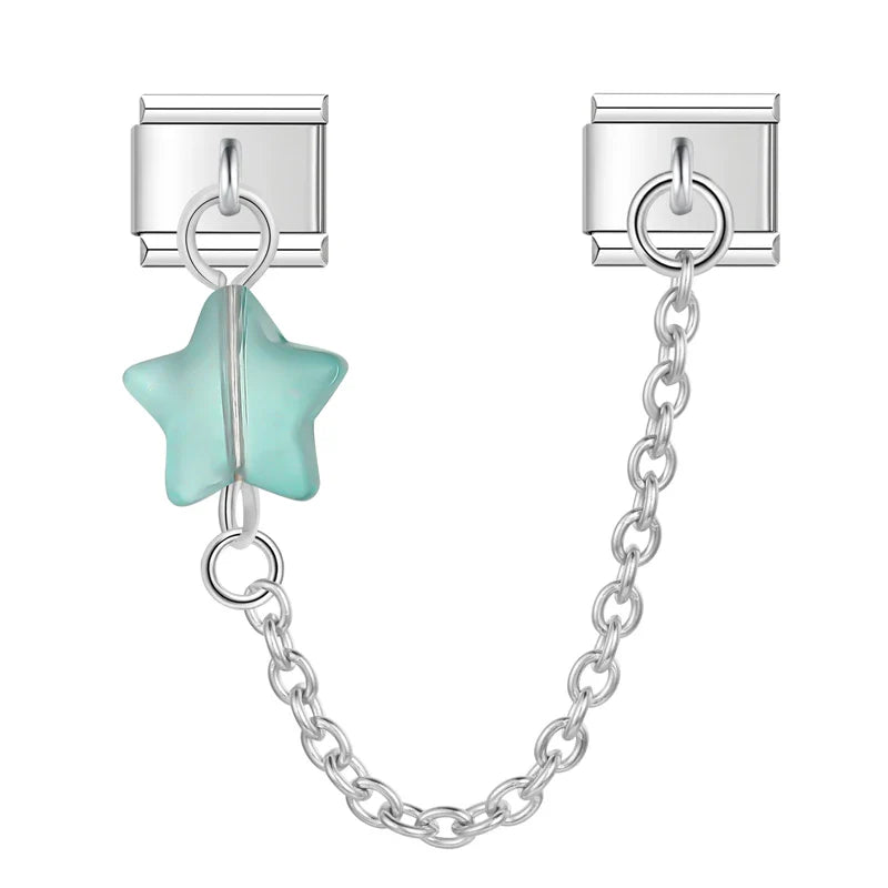stars chain charms silver