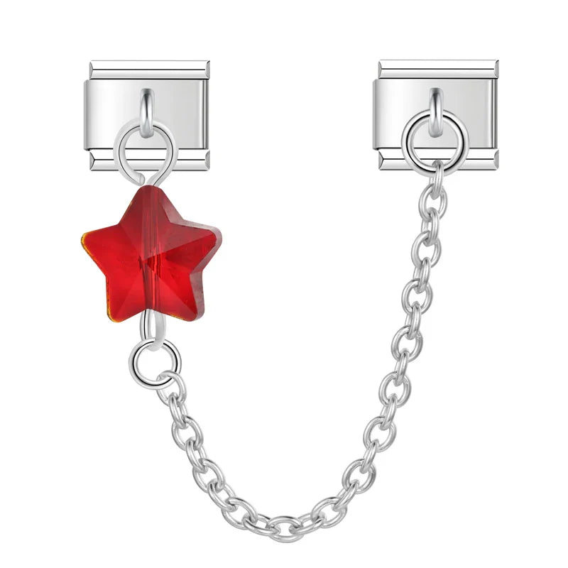 stars chain charms silver