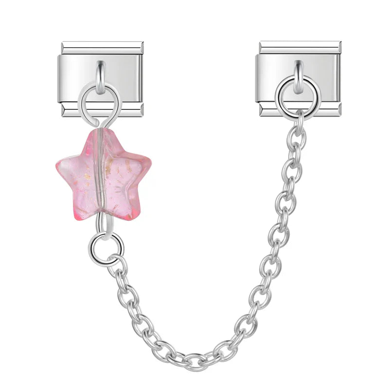 stars chain charms silver