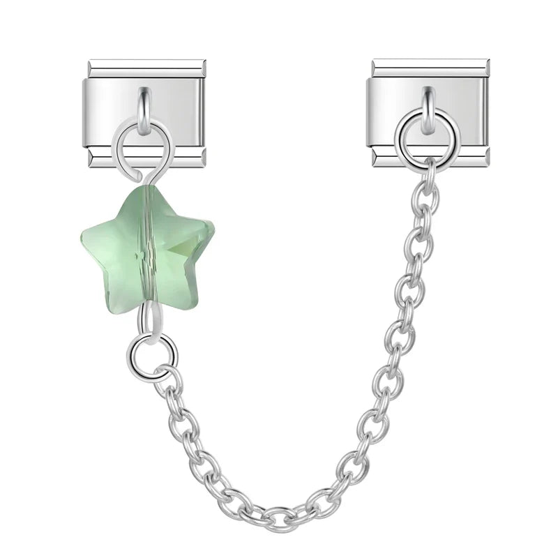 stars chain charms silver