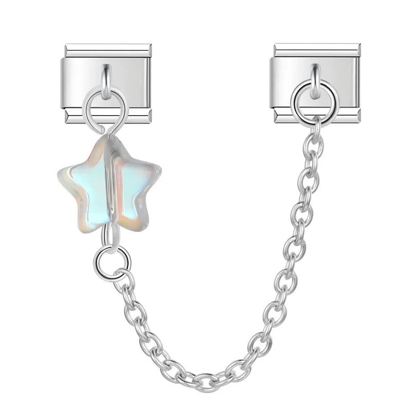 stars chain charms silver