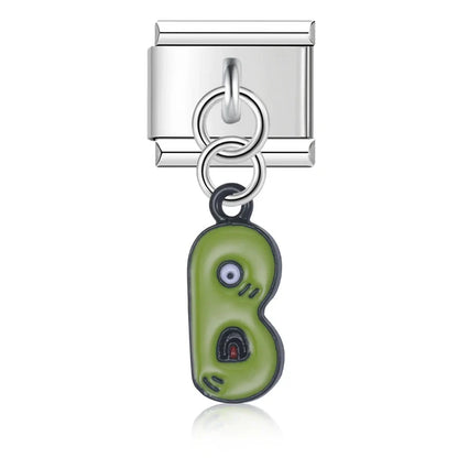 Playful Monster Alphabet Dangle Italian Charms A–Z — Colourful Kawaii Monster Letter Dangle Links