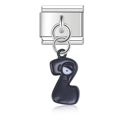 The Playful Monster Alphabet Dangle Charm in Silver