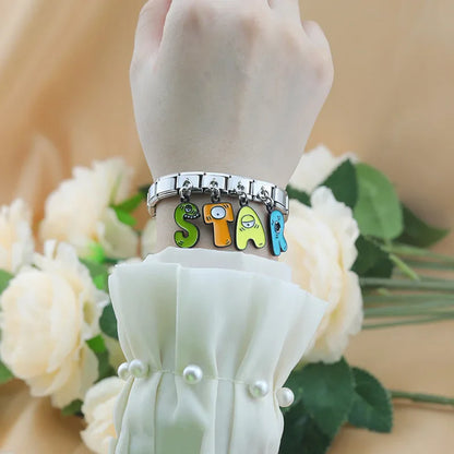 The Playful Monster Alphabet Dangle Charm in Silver