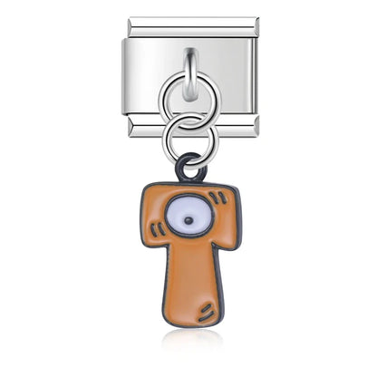 The Playful Monster Alphabet Dangle Charm in Silver