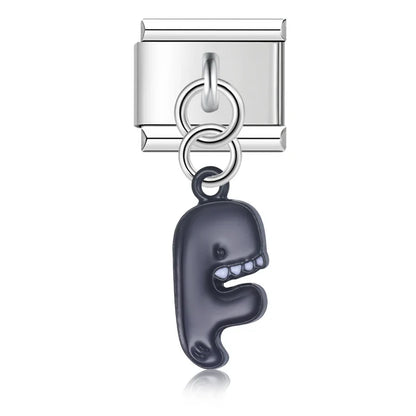 Playful Monster Alphabet Dangle Italian Charms A–Z — Colourful Kawaii Monster Letter Dangle Links